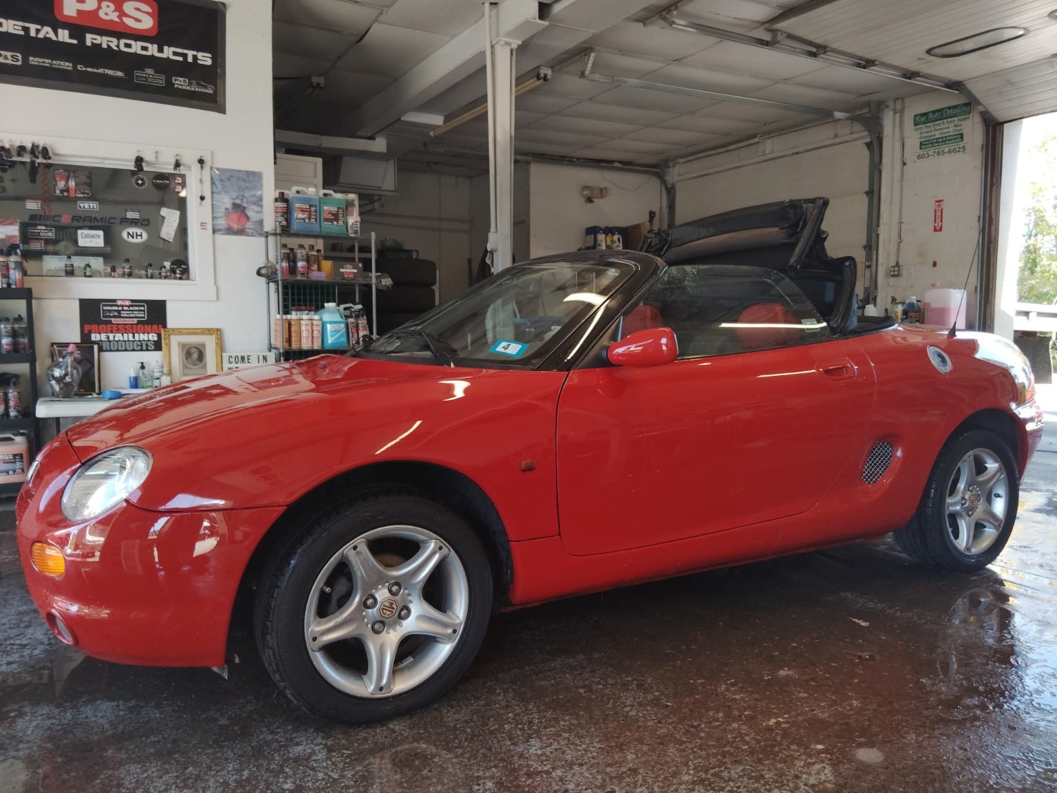 Red classic convertible detailed exterior