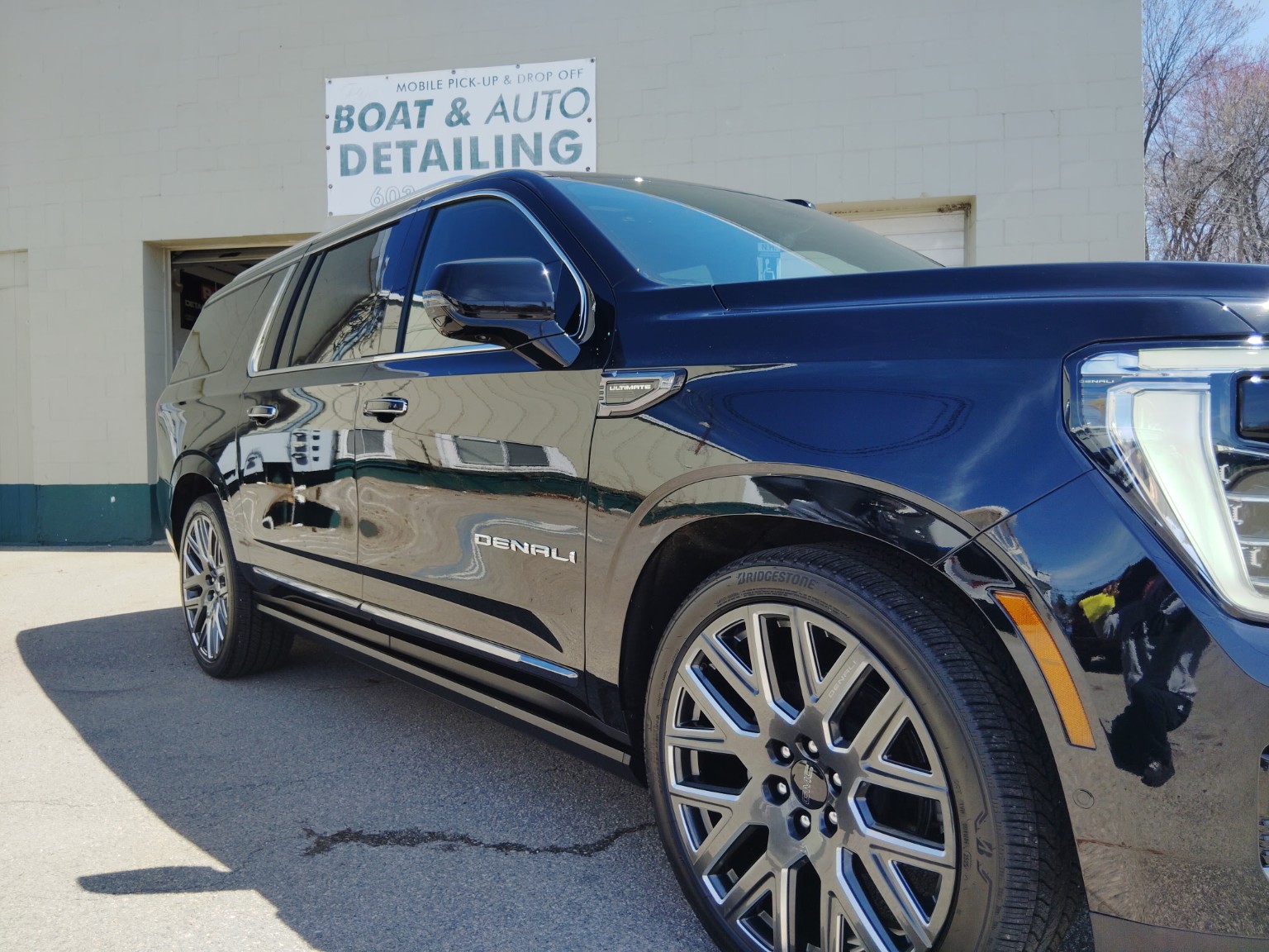 Black GMC Denali SUV professionally detailed by Rye Boat & Auto Detailing